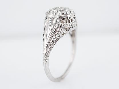 Vintage Pave Diamond Engagement Ring Art Deco 20k