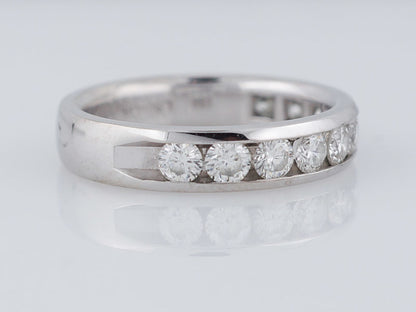Diamond Wedding Band Modern 1.10 cttw Leo Cut Diamonds in 14k White Gold