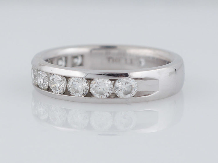 Diamond Wedding Band Modern 1.10 cttw Leo Cut Diamonds in 14k White Gold