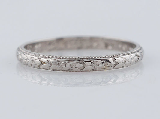 Antique Wedding Band Art Deco Orange Blossom in Platinum