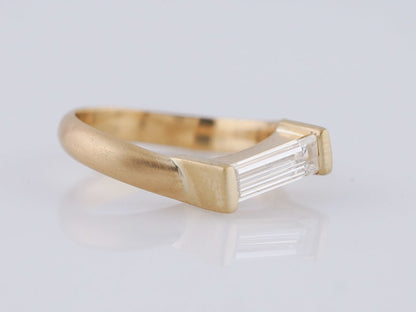 Modern Right Hand Ring .73ct Straight Cut Baguette Diamond in 18k Yellow Gold
