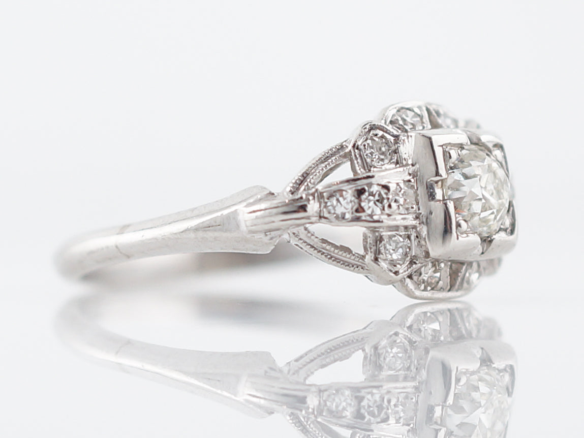 Antique Art Deco Old European Diamond Engagement Ring