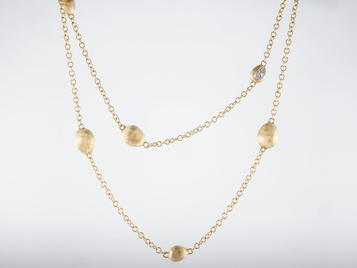 Modern Marco Bicego Necklace .36 Round Brilliant Cut Diamonds in 18k Yellow Gold