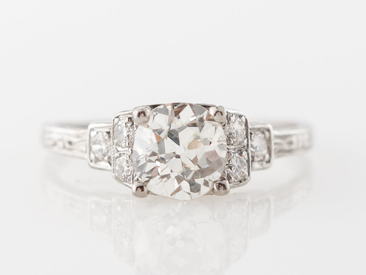 Vintage 1 Carat Diamond Engagement Ring in Platinum