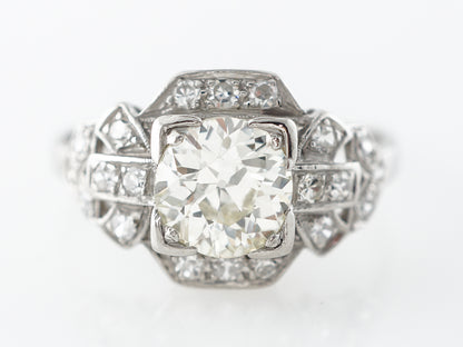 1 Carat Art Deco Engagement Ring w/ Old European Cut Diamond