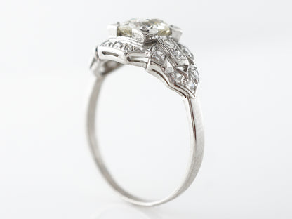 1 Carat Art Deco Engagement Ring w/ Old European Cut Diamond