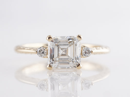 1 Carat Asscher Cut Diamond Engagement Ring in 14k