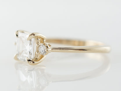 1 Carat Asscher Cut Diamond Engagement Ring in Yellow Gold