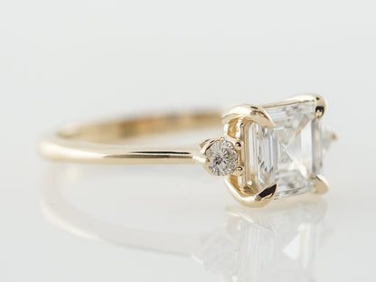 1 Carat Asscher Cut Diamond Engagement Ring in Yellow Gold