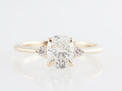 1 Carat Cushion Diamond Engagement Ring in 14k Yellow Gold