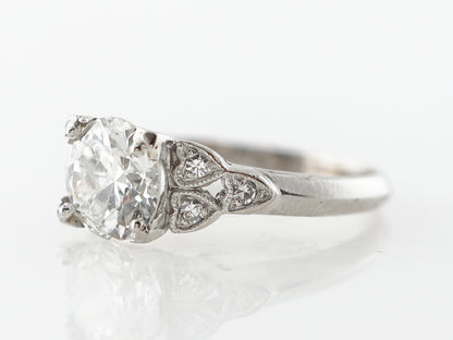 1 Carat Vintage Diamond Engagement Ring Platinum