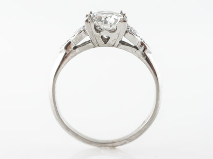 1 Carat Vintage Diamond Engagement Ring Platinum