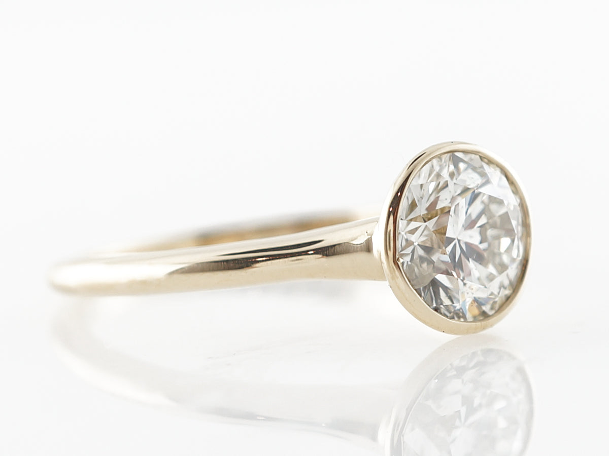 1 Carat Diamond Bezel Solitaire Engagement Ring in 14k