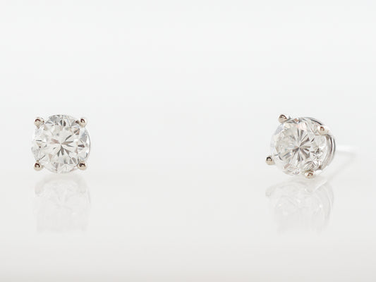 Beautiful Diamond Stud Earrings in 18k White Gold