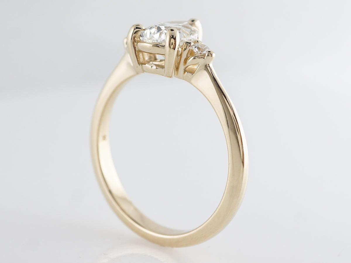 1 Carat GIA Pear Cut Diamond Engagement Ring in 14k