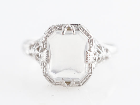 1 Carat Moonstone Filigree Cocktail Ring 14k