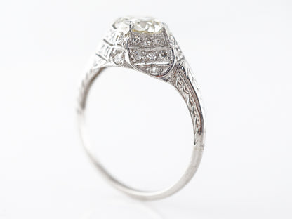 Vintage 1.00 Carat European Diamond Filigree Engagement Ring