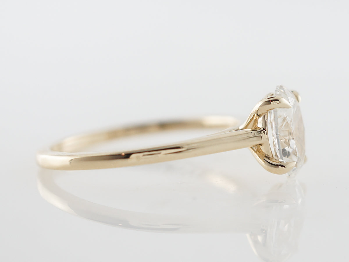 Solitaire Oval Diamond Engagement Ring in Yellow Gold