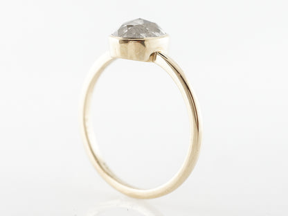 Rose Cut Grey Diamond Engagement Ring in Yellow Gold