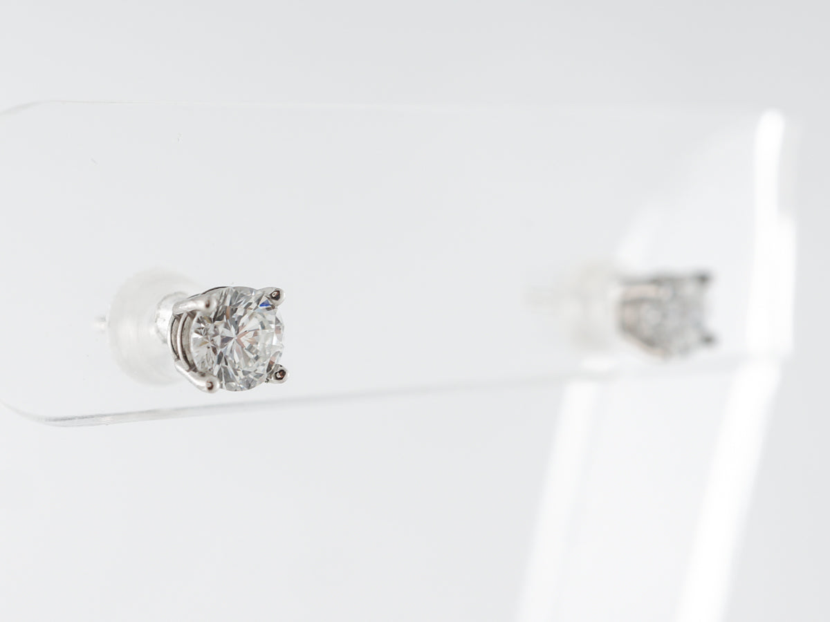 1 Carat Brilliant Diamond Earrings in Platinum