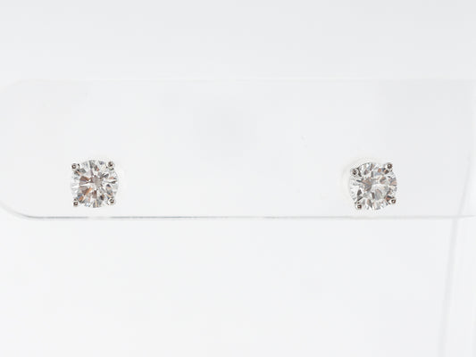 1 Carat Brilliant Diamond Earrings in Platinum