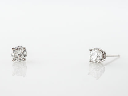 1 Carat Brilliant Diamond Earrings in Platinum