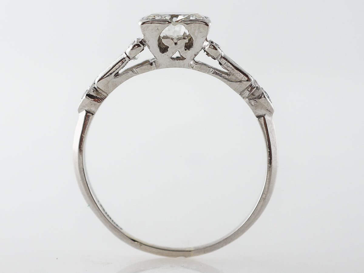 1 Carat Transitional Cut Diamond Engagement Ring Platinum