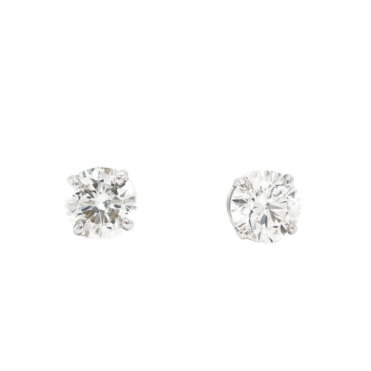 1.50 Carat Diamond Stud Earrings 14K White Gold