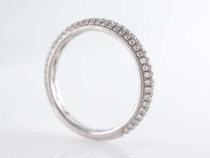 Round Brilliant Pave Diamond Wedding Band in 18k