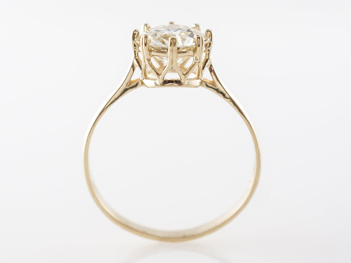 Victorian Style Diamond Solitaire Engagement Ring 1.28 Carats