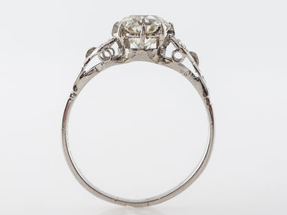 1.5 Carat Old European Diamond Engagement Ring Platinum