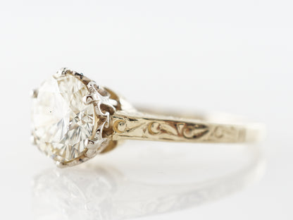 1.5 Carat Solitaire Diamond Art Deco Engagement Ring
