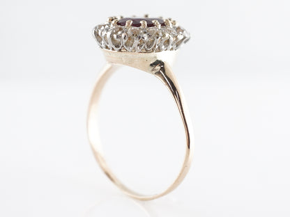 1.50 Carat Victorian Ruby & Diamond Cocktail Ring in 14K