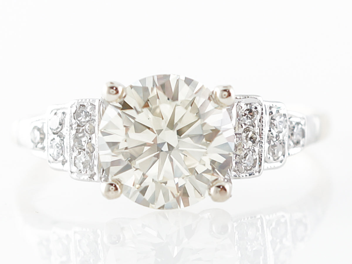 1.50 Carat Art Deco Diamond Two-Tone Engagement Ring