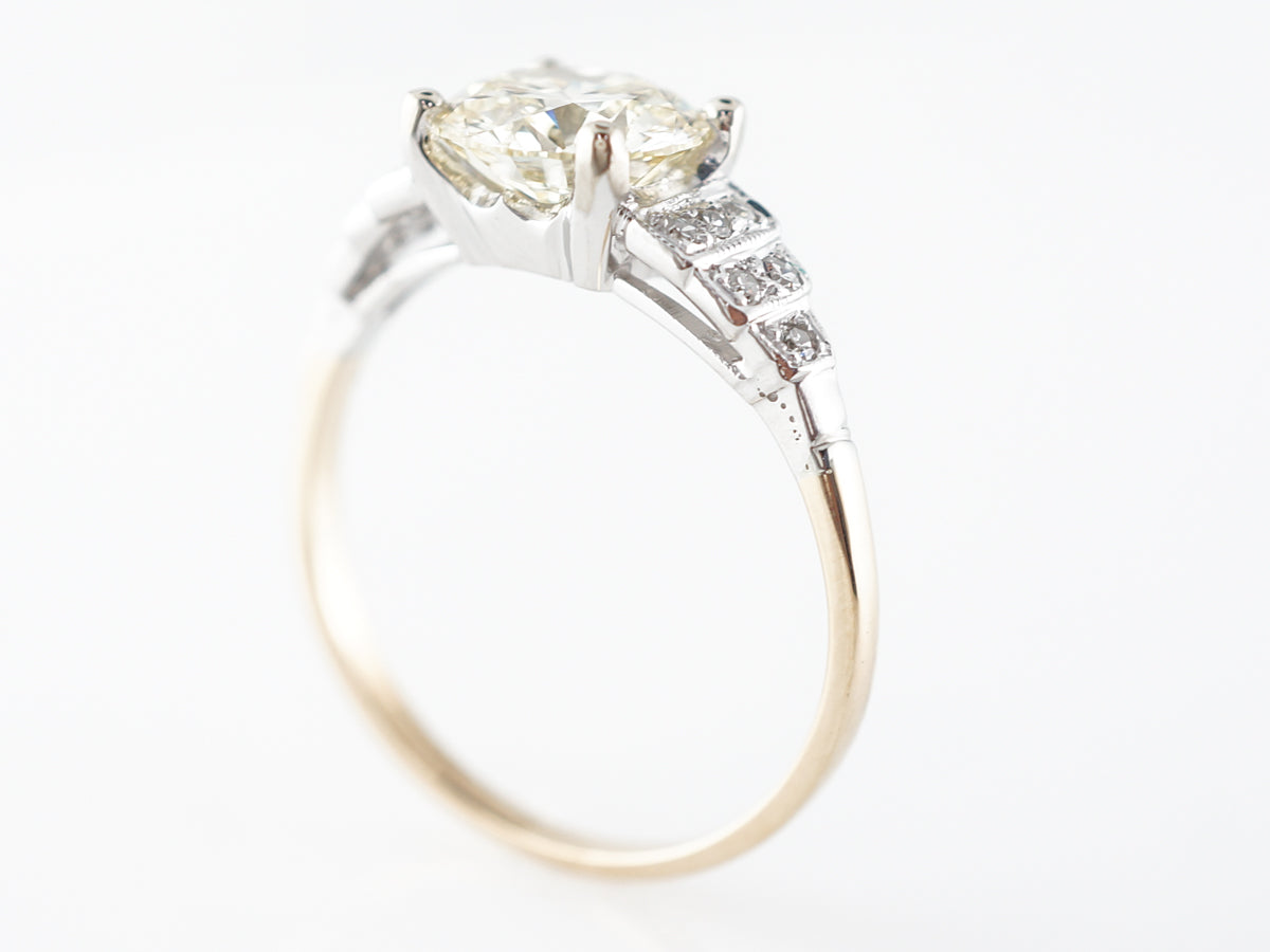 1.50 Carat Art Deco Diamond Two-Tone Engagement Ring