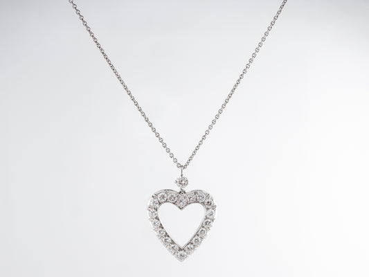 1.52 Carat Diamond Heart Necklace in Platinum