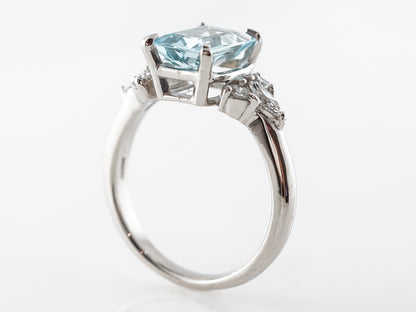 Aquamarine & Diamond Cocktail Ring in Platinum ** double check diamond info **