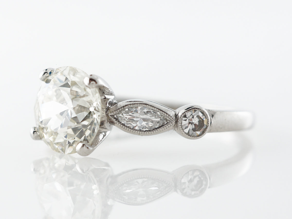 1.65 Old European Diamond Engagement Ring in Platinum