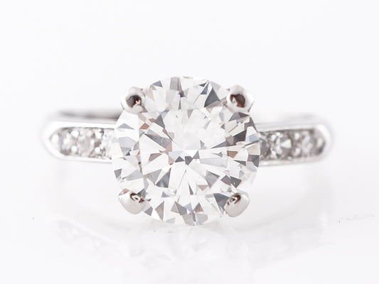 1.87 Carat Round Brilliant Cut Diamond Engagement Ring in Platinum