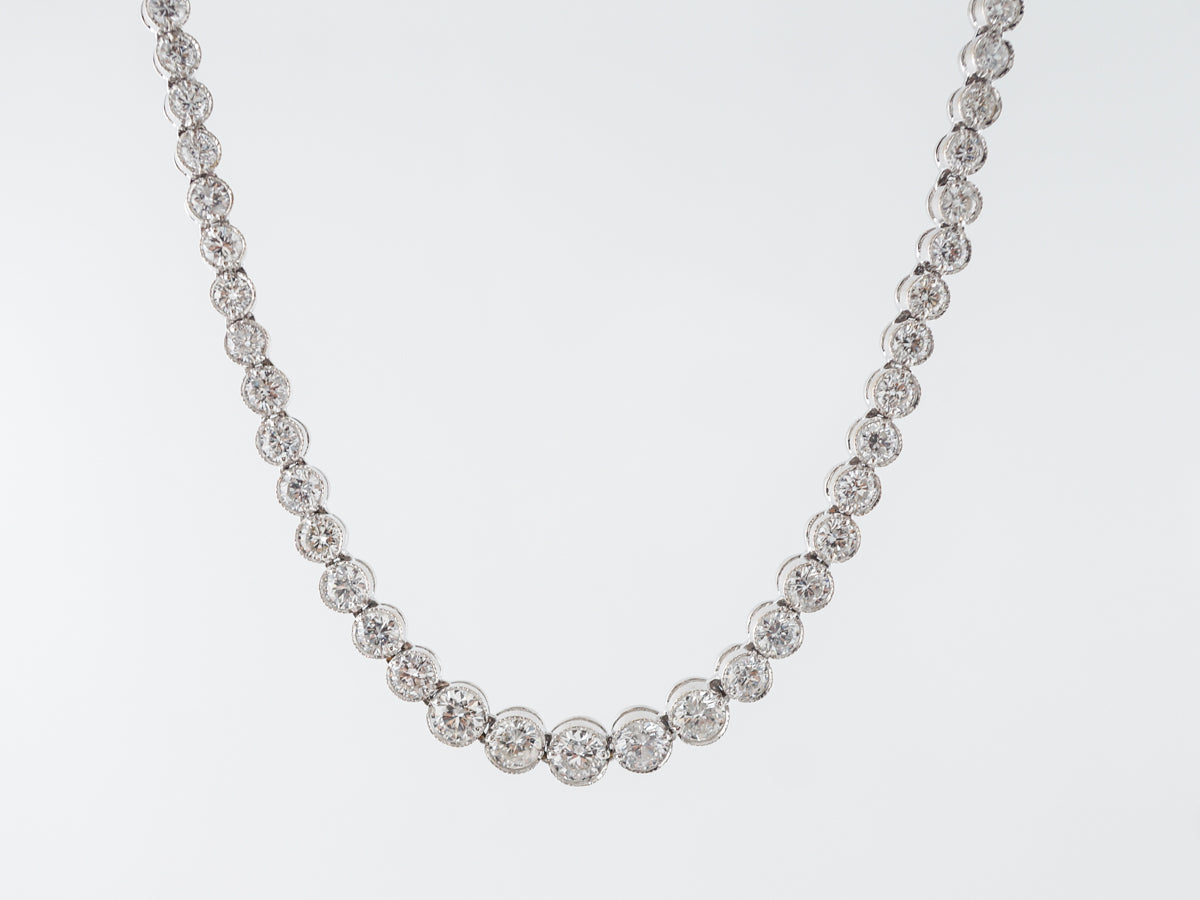 14K White Gold Straight Diamond Tennis Necklace (10.00 CTW - H-I / SI1-SI2)