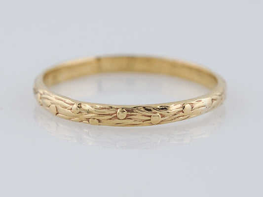 Antique Wedding Band Art Deco in 18k Yellow Gold