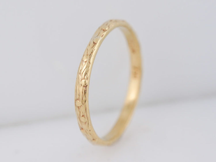 Antique Wedding Band Art Deco in 18k Yellow Gold