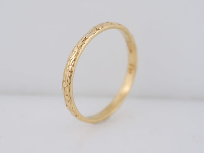 Antique Wedding Band Art Deco in 18k Yellow Gold