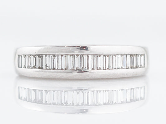 Wedding Band Modern .50 Baguette Cut Diamonds in 14k White Gold