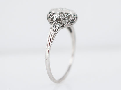 Antique Engagement Ring Art Deco .15 Old European Cut Diamond in 14k White Gold