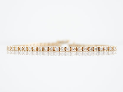 Modern Bracelet 3.30 Round Brilliant Cut Diamonds in 14k Yellow Gold