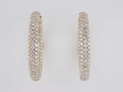 Modern Earrings 2.00 Round Brilliant Cut Diamonds in 14k Yellow Gold