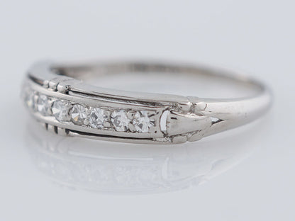 Antique Wedding Band Art Deco .15 cttw Single Cut Diamonds in Vintage Platinum