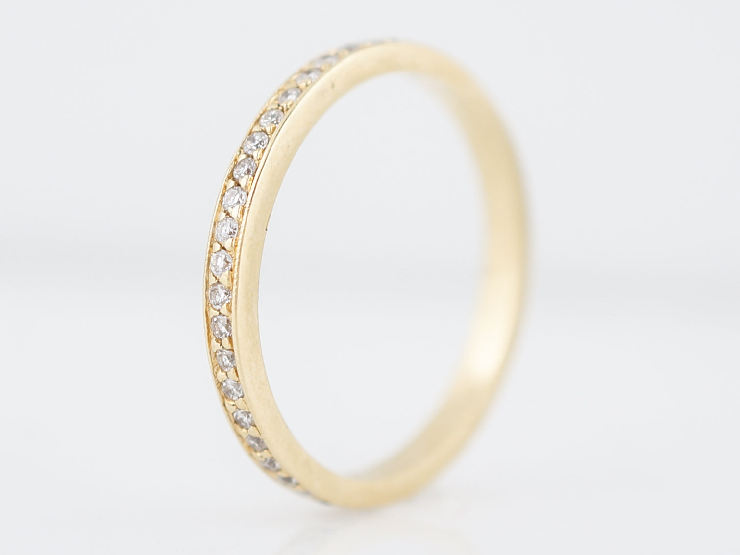 Eternity Wedding Band Modern .36 Round Brilliant Cut Diamonds in 18k Yellow Gold