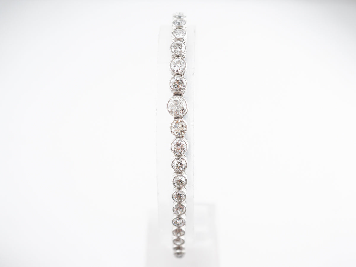 11 Carat Tennis Bracelet w/ Old European Cut Diamonds in Platinum